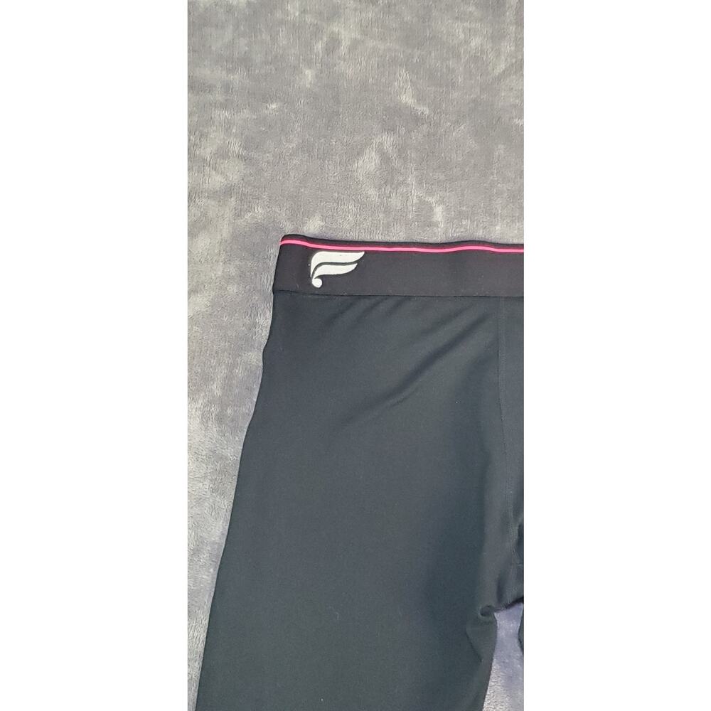 Fabletics Sz S Women’s Maddox Capri Leggings Black Coral Logo Waistband C7 - Picture 6 of 7